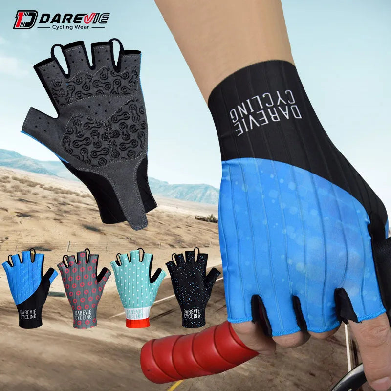 Guantes Ciclismo Custom Logo High-wicking Half Finger Stripe Style Mountain Bicycle Bike Cycling Gloves Bike Riding