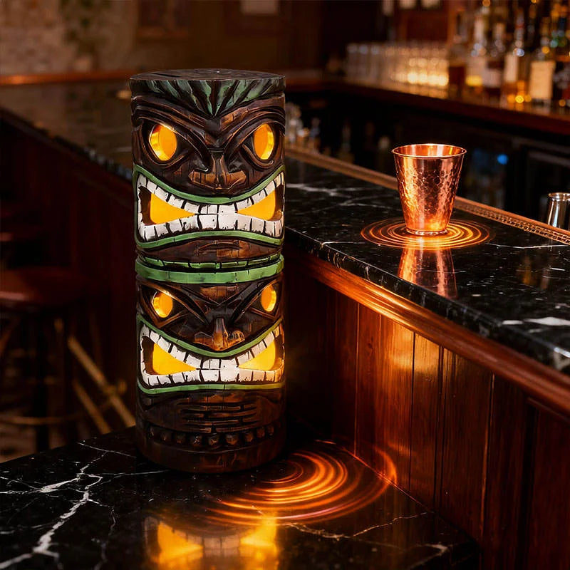 Resin Lamp-Shaped Totem Pillar Decorative Piece Tribal Texture Hand-Painted Artistic Design for Interior Decoration Holiday Use