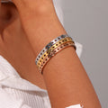 Dreamshow Hollow Star Ladies Bangles Gold Plated Stainless Steel Bangles Tarnish Free Bangles Jewelry Women
