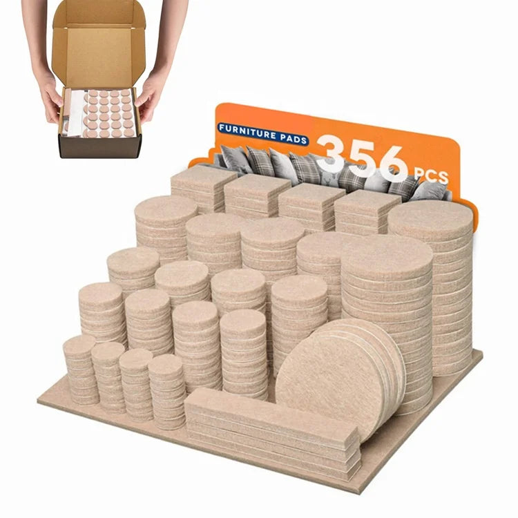 356 Pieces Premium Hardwood Floor Protectors Self Adhesive Felt Furniture Pads With 100 Cabinet Bumpers