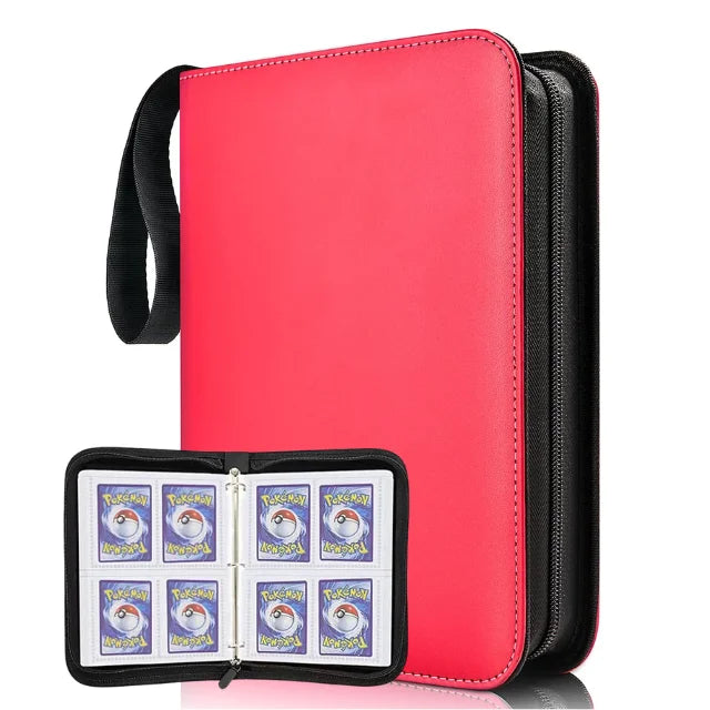 Discount 4 Pocket Trading Card Binder for Poke Mon Cards 160 Side Loading Binder with Zipper