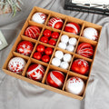 44pcs/set Christmas Plastic Pendant Ball Ornaments for Tree & Home Decor UV Printed Box Packaging