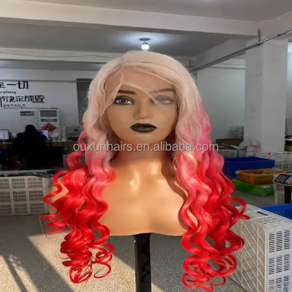 3T Rend Color Curly Hair  Remy Hair Frontal Lace Human Hair Wig 5*5 /13*4 Lace Closure 22inch  for Women Wholesale