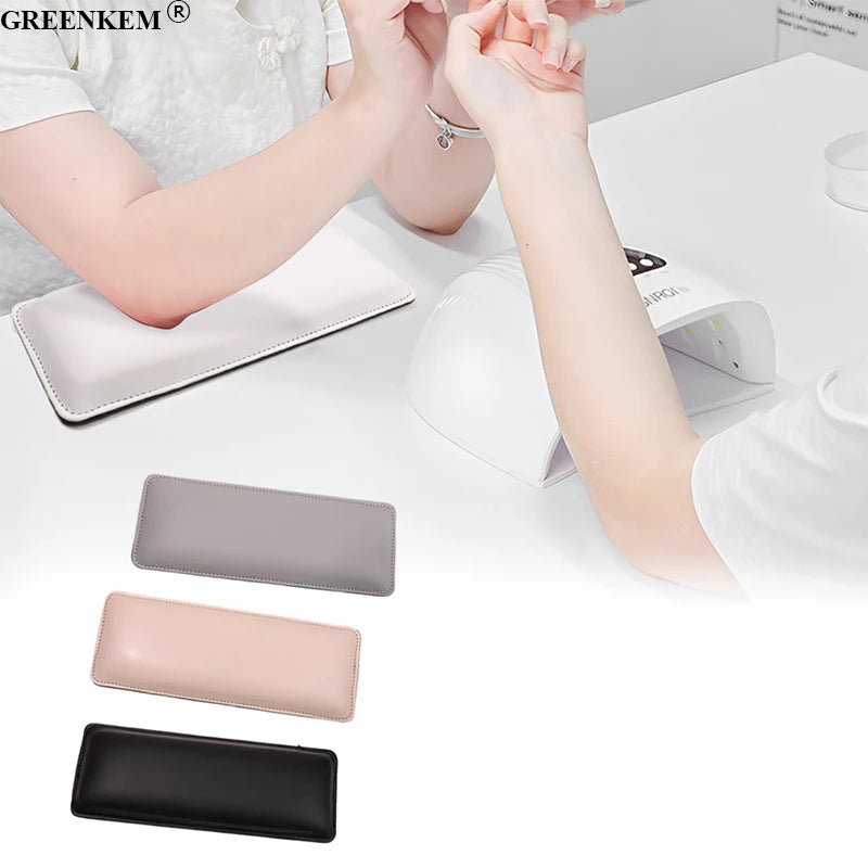 New PU Leather Rectangular Nail Hand Pillow Memory Cotton Rebound Hand Support Comfortable Palm Nail Arm Rest Hand Pillow