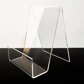 Acrylic Book Display Stand Clear Easel with Ledge Tablet Holder for Displaying Books Pictures Notebooks CDs Artworks Etc