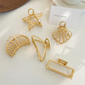 BPHNE Accesorios Mujer Shell Hair Clutches Golden Hair Clamps Star Rose Metal Gold Hair Claw Clip for Accessories Women