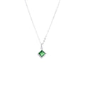 925 Silver Emerald Square Diamond Necklace Female Retro Light Luxury Exquisite Crystal Necklace