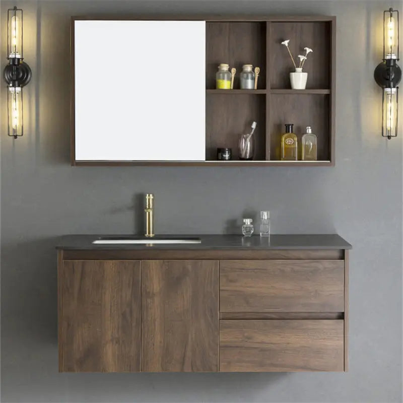 Wholesale Wooden Design Floating Bathroom Vanity Cabinet High Strength for Hotel Bathroom