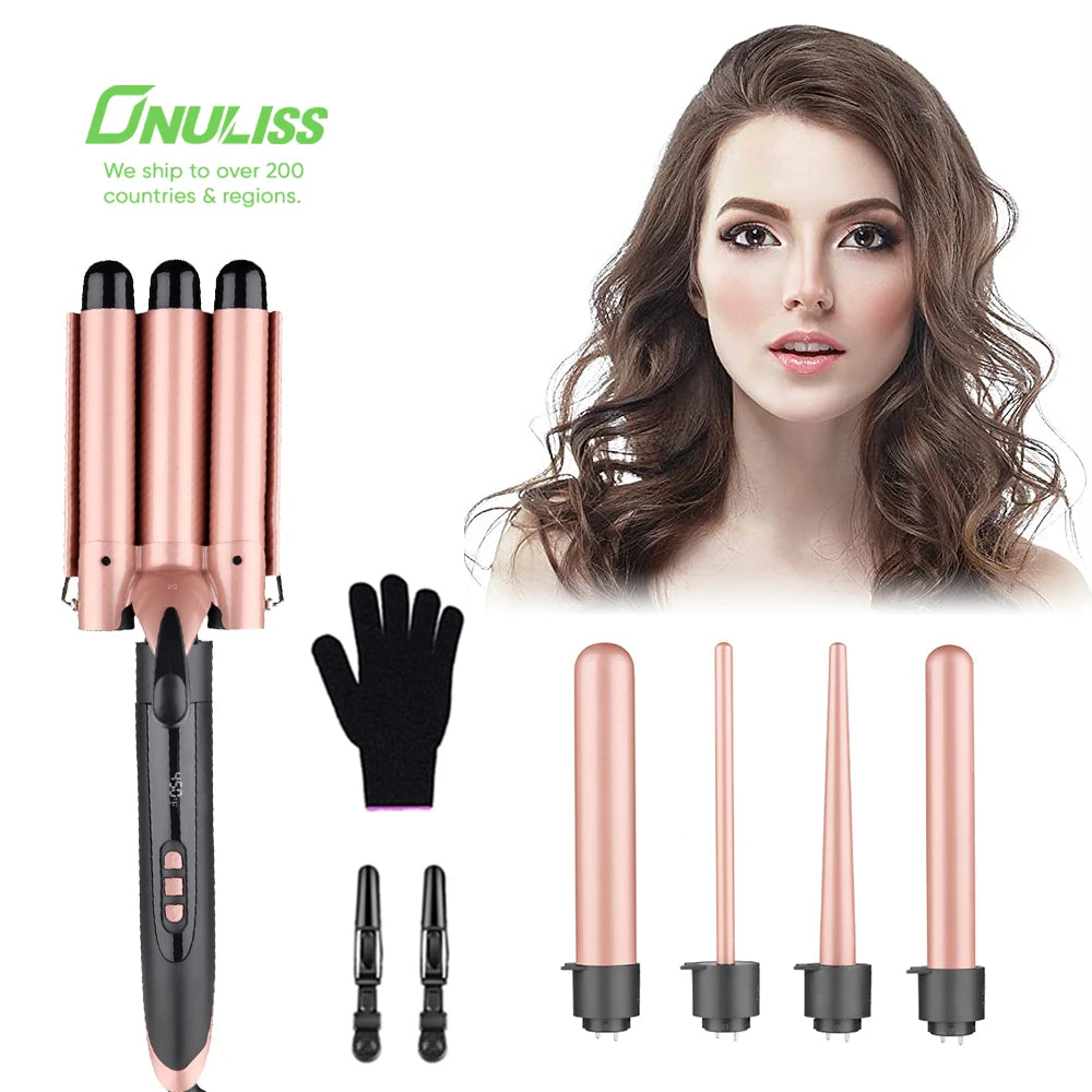2021 Portable Hair Curler Curling Iron Barrel 3 Barrel Curling Iron Wand