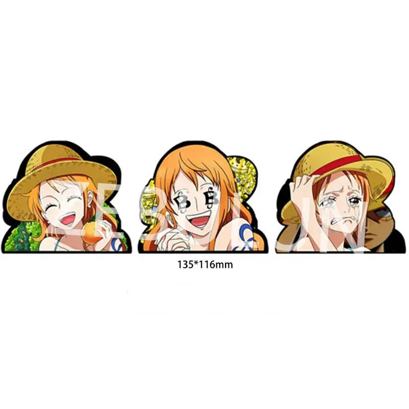 Waterproof Custom Stickers One Pieced Nami Changing Flips Decal 3D Lenticular Anime Motion Sticker Car Stickers