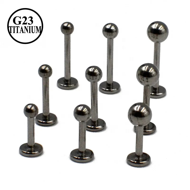 ASTM F136 Titanium External Thread Labret Lip Earring Ear Cartilage Monroe Piercing Helix Conch Lobe Studs Wedding Wholesale