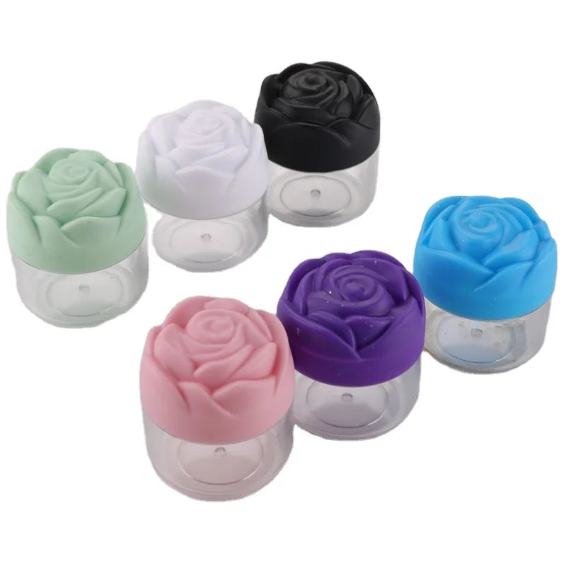 20g Rose Shaped Plastic Empty Facial Cream Jar 20ml Bottle With Rose Screw Cap Top