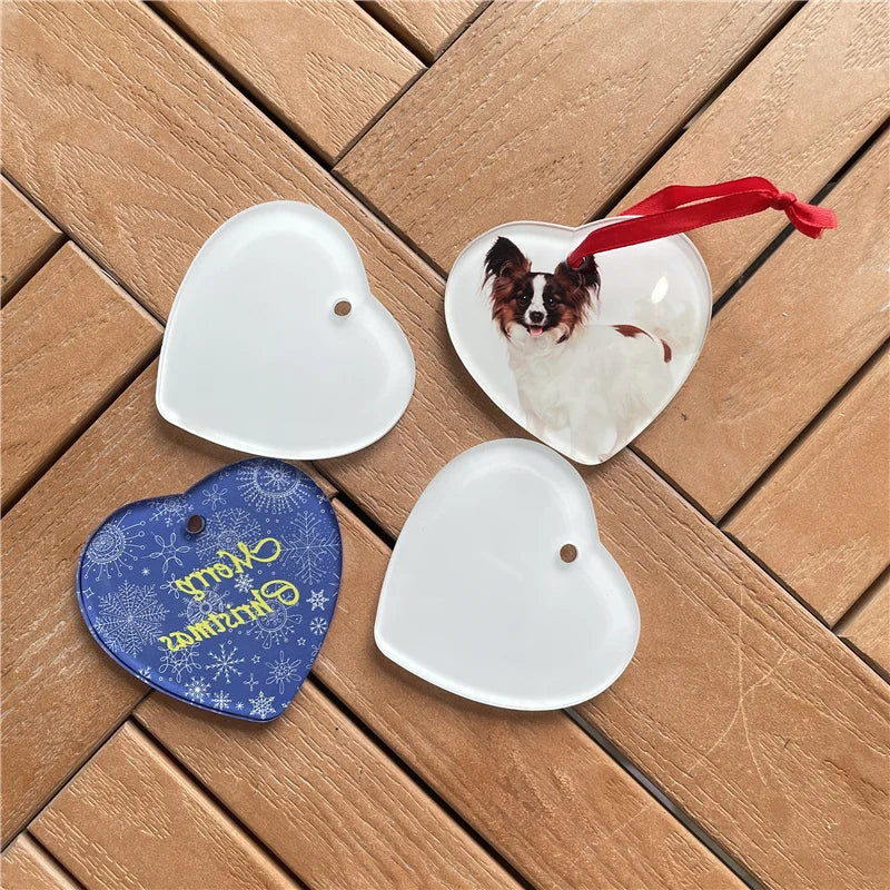 MDFSUB Wholesale Customized Sublimation Blank Acrylic Christmas Tree Hanging Ornaments 75x75x4mm China