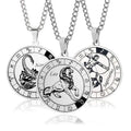 12 Constellations Series Stainless Steel Pendant Twelve Constellations Men's Keychain Necklace Pendant Ornament Accessories