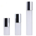 In Stock Wholesale 3ml 5ml 10ml Frosted White Glass Roll on Bottle With Silver Cap for Perfume/essential Oil