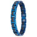 Unique Vintage Unisex Blue Plated Zebra Wood Chain & Link Bracelet-Gift