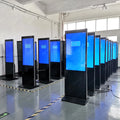 43+ Inch Free Standing Totem Kiosk Touch Screen 4K Display CMS Control Split Screen Digital Signage for Shopping Mall