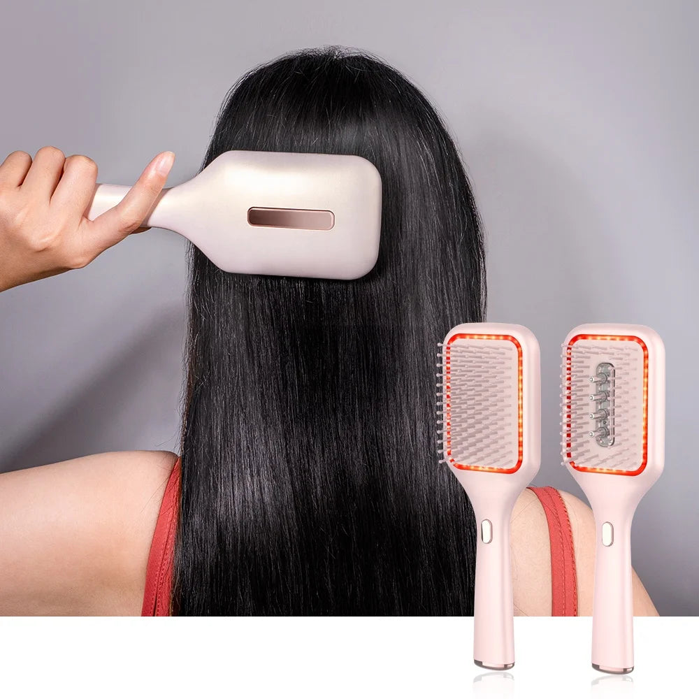 Kimairay Electric Air Cushion Scalp Massage Comb with Vibration & Liquid Guide Plastic Handle Home Use Oil Applicator