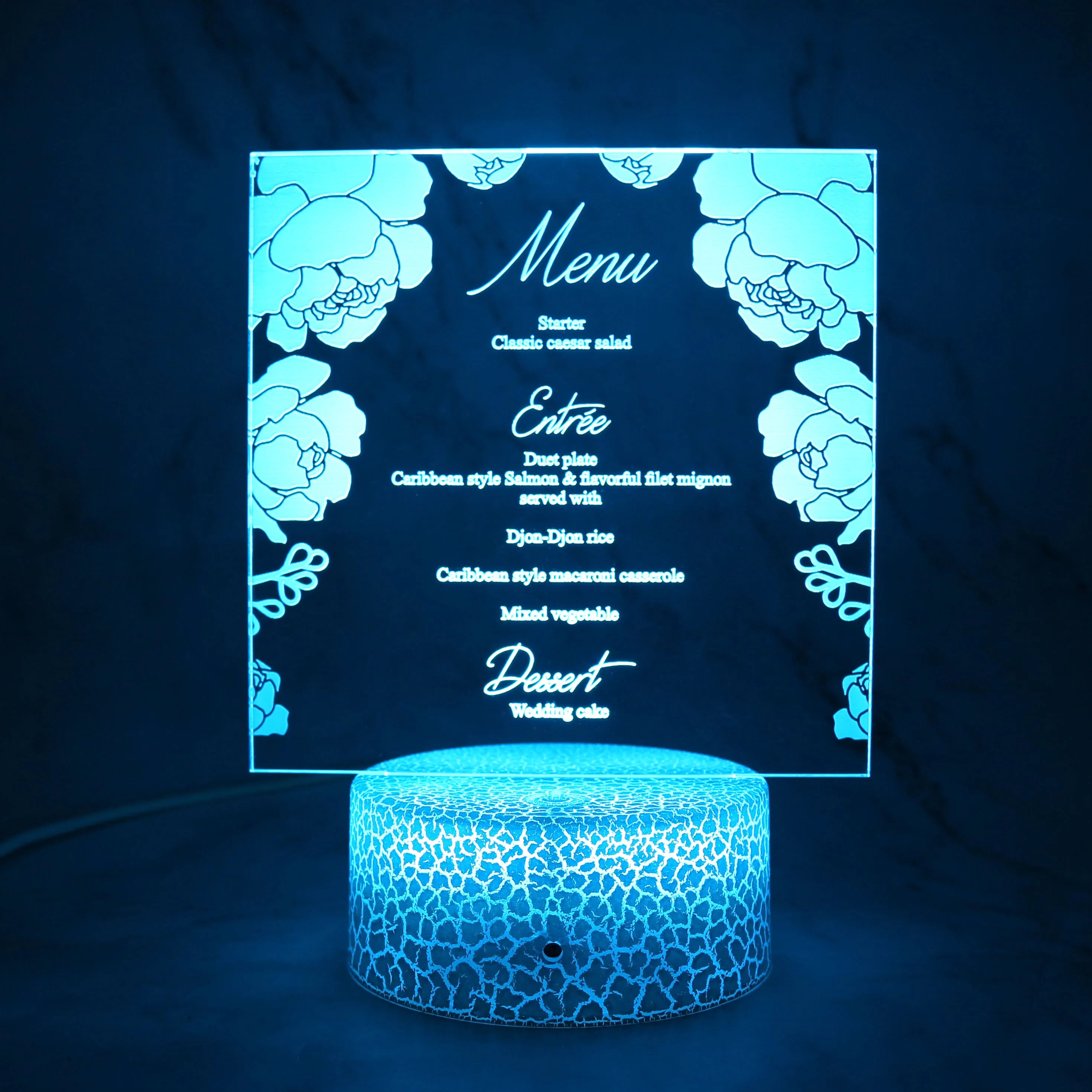 Acrylic LED Light Invitation Card Rechargeable Wedding Invitation Card Creative Gift