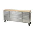 Stainless Steel Workbench with Iron Handle Powder Coated Wood Cabinet Tool Cart for Garage Workshop Customizable OEM Support