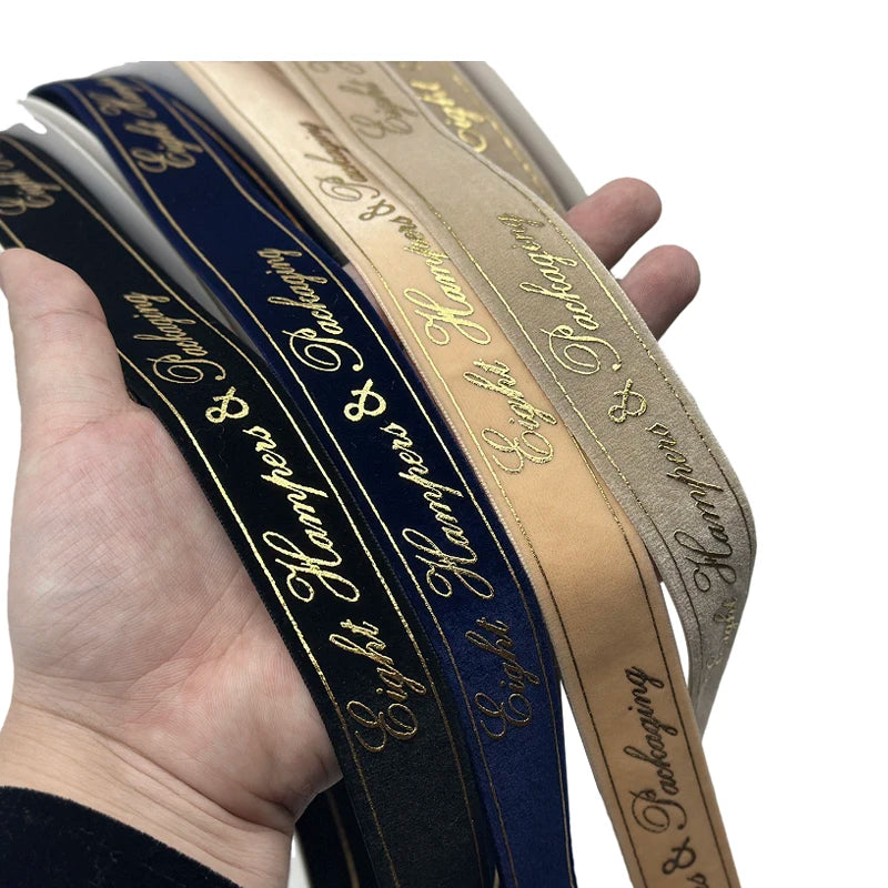 Good Quality Custom Printed Flocking Velvet Ribbon