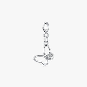 Classic 925 Sterling Silver Fashion Butterfly Charm Pendant Fit for Women Girls DIY Bracelet or Necklace Fine Jewelry