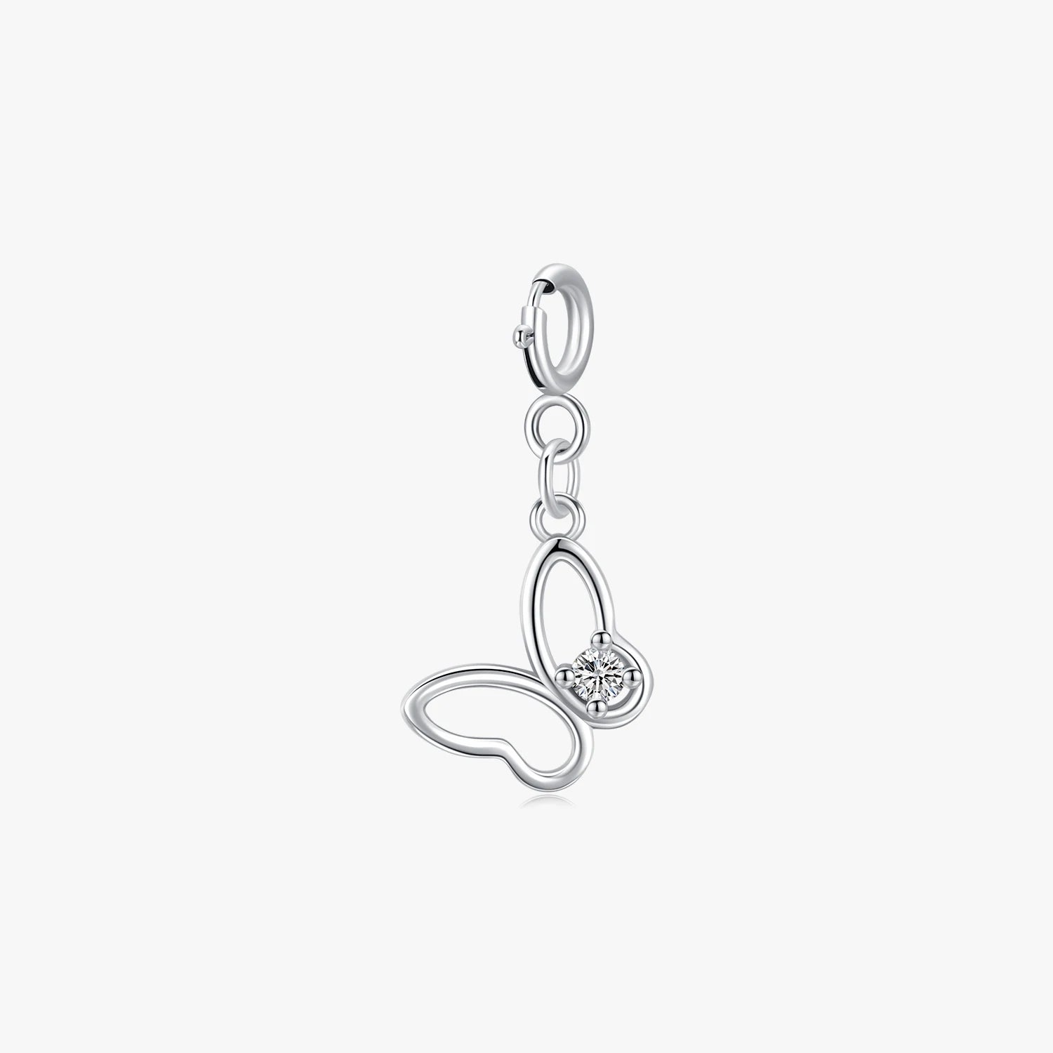 Classic 925 Sterling Silver Fashion Butterfly Charm Pendant Fit for Women Girls DIY Bracelet or Necklace Fine Jewelry