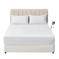 Queen Size Sateen Weave Cooling Bed Sheet Premium Anti-Bacteria 600 TC Egyptian Cotton Fitted Sheet with 16-Inch Deep Pockets