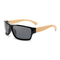 Men's Engraved Custom Logo Fishing Driving Golf Sun Glasses 100% UV Protection Women's Polarized Square Wood Bamboo Sunglasses