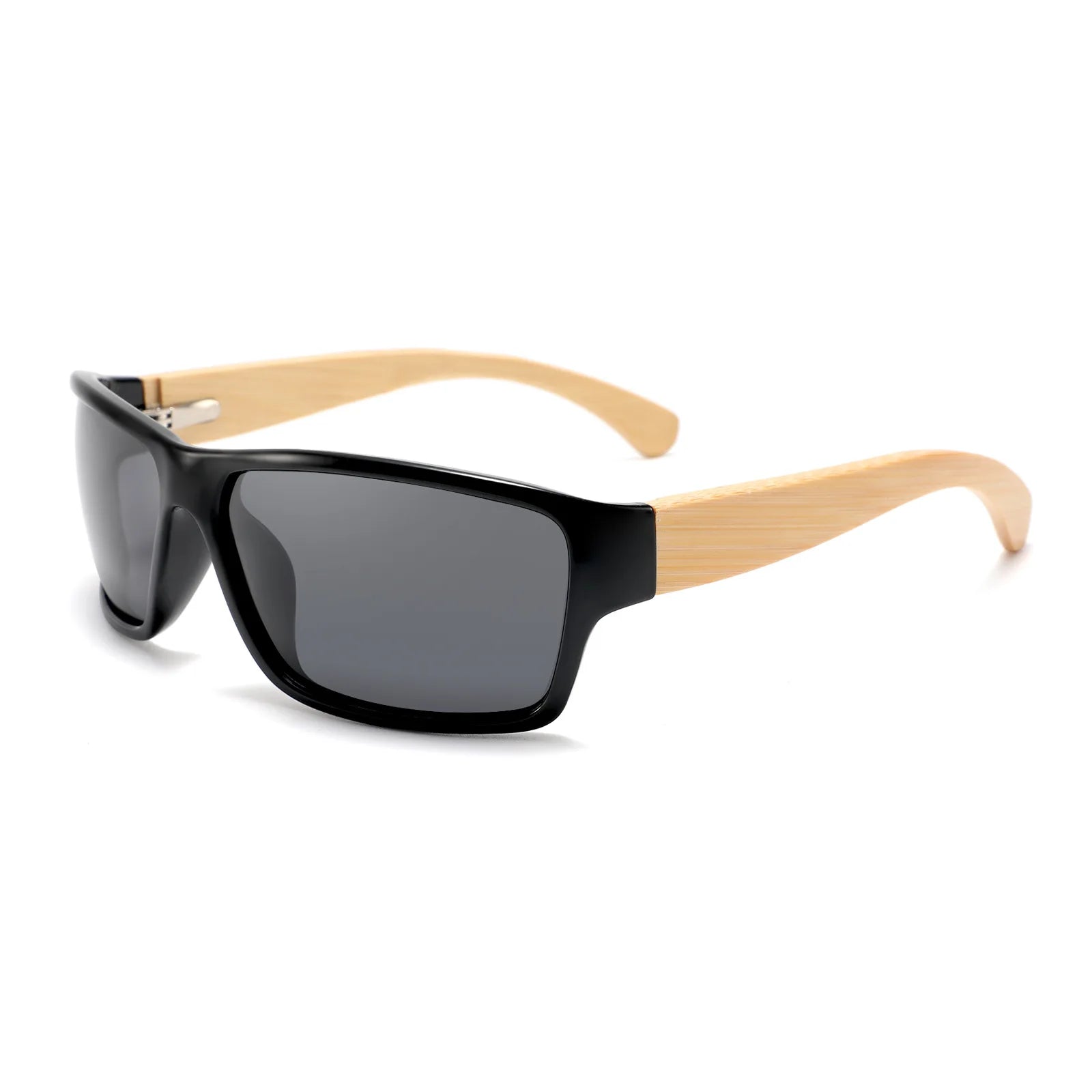 Men's Engraved Custom Logo Fishing Driving Golf Sun Glasses 100% UV Protection Women's Polarized Square Wood Bamboo Sunglasses