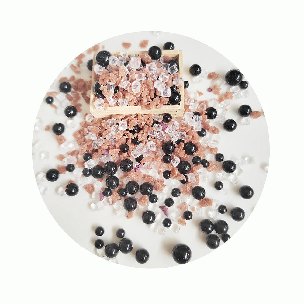 500g Black Milk Boba Slice Slime Chocolate Chips Transparent Beads Mini Ice Cube for Crafts Plastic Klei Tiny Cute Mud Particles