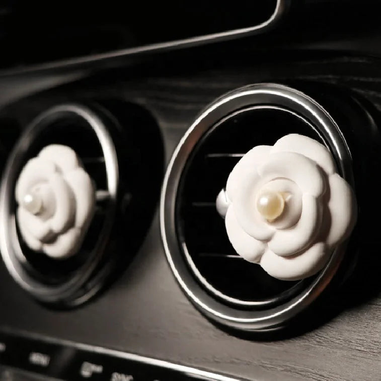 Stocked Ceramic Flower Scented Car Vent Air Freshener Handmade Porcelain Home Fragrance Aroma Plaster Essential Oil Diffuser