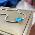 18k Gold Plated 925 Silver Sapphire Women Bracelet Jewelry Tennis Bracelet