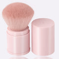 Hot Selling Wholesale Vegan Cute pink Black Super Soft Bristles Customized logo Refillable Loose Single Powder Brush for Travel