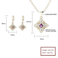 Hengdian 18K Gold Plated Refined Brass Women's 3-Piece Wedding Jewelry Set Zircon Earrings & Necklace for Anniversary & Gifts