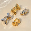 New Trendy 18K Gold Plated Adjustable Rings Stainless Steel Good Quality French Knot Bow Shape Cute Ring for Engagement or Gift