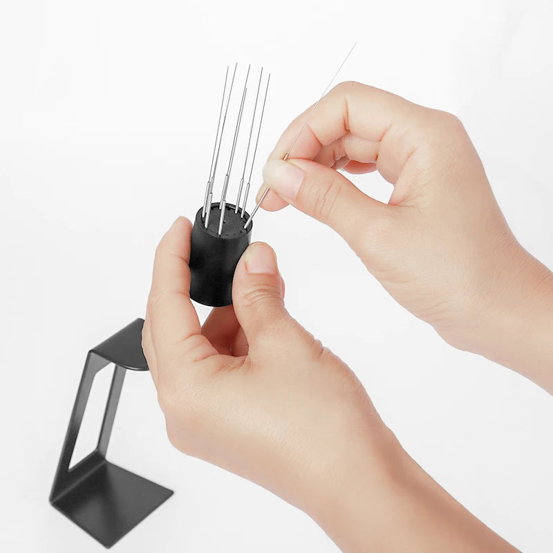 Huiqian Custom Logo Barista Distribution Tool Needle Espresso Coffee Stirrer Set with Stand