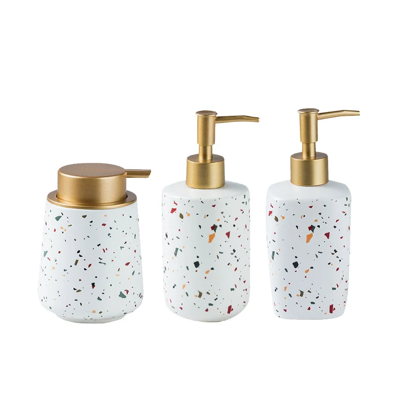 Hand Soap Dispenser Ceramic Bottle for Bathroom Kitchen Countertop Lotion & Liquid Dispenser