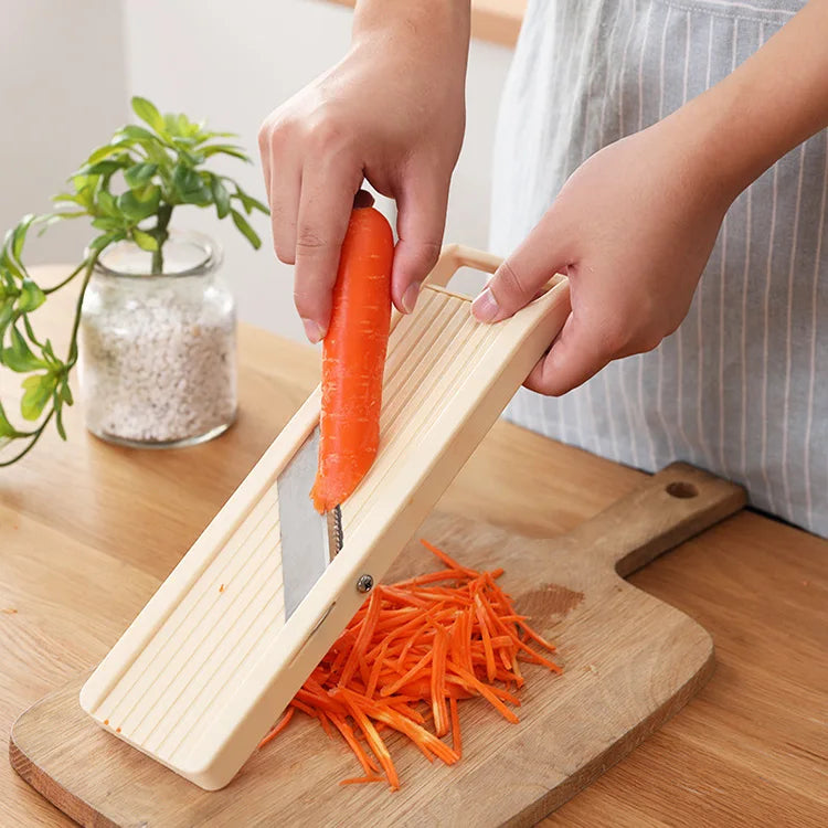 Kitchen Gadgets Manual Adjustable Japanese Mandoline Vegetable Slicer with 4 Stainless Steel Blades