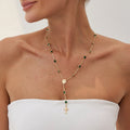 Y2K Multicolor Inlay Crystal Chain Cross Pendant Necklace for Women Trendy Lady Long Necklaces Fashion Jewelry Accessories Gifts