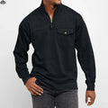 High Quality Custom Quarter Zip Pullover French Terry Chest Pocket Sweatshirt