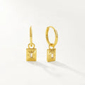 Nagosa Dangling Jewelry 18k Gold Vermeil 925 Sterling Silver baguette Cubic Zirconia Dangle Hoop Earrings