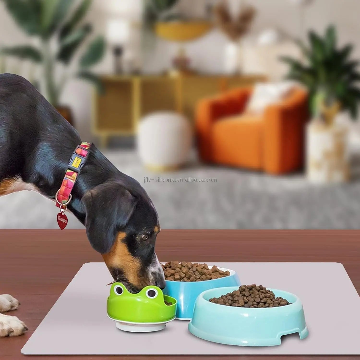 Environment-Friendly Silicone Pet Food MatSilicone Easy CleanWaterproof Non-SpillNon-ToxicAnti-Sliplarge Size Silicone Table Mat