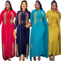 New Africa Clothing African Evening Dresses Rhinestones African Fabric Dress Two-piece African Dresses for Women Clothing