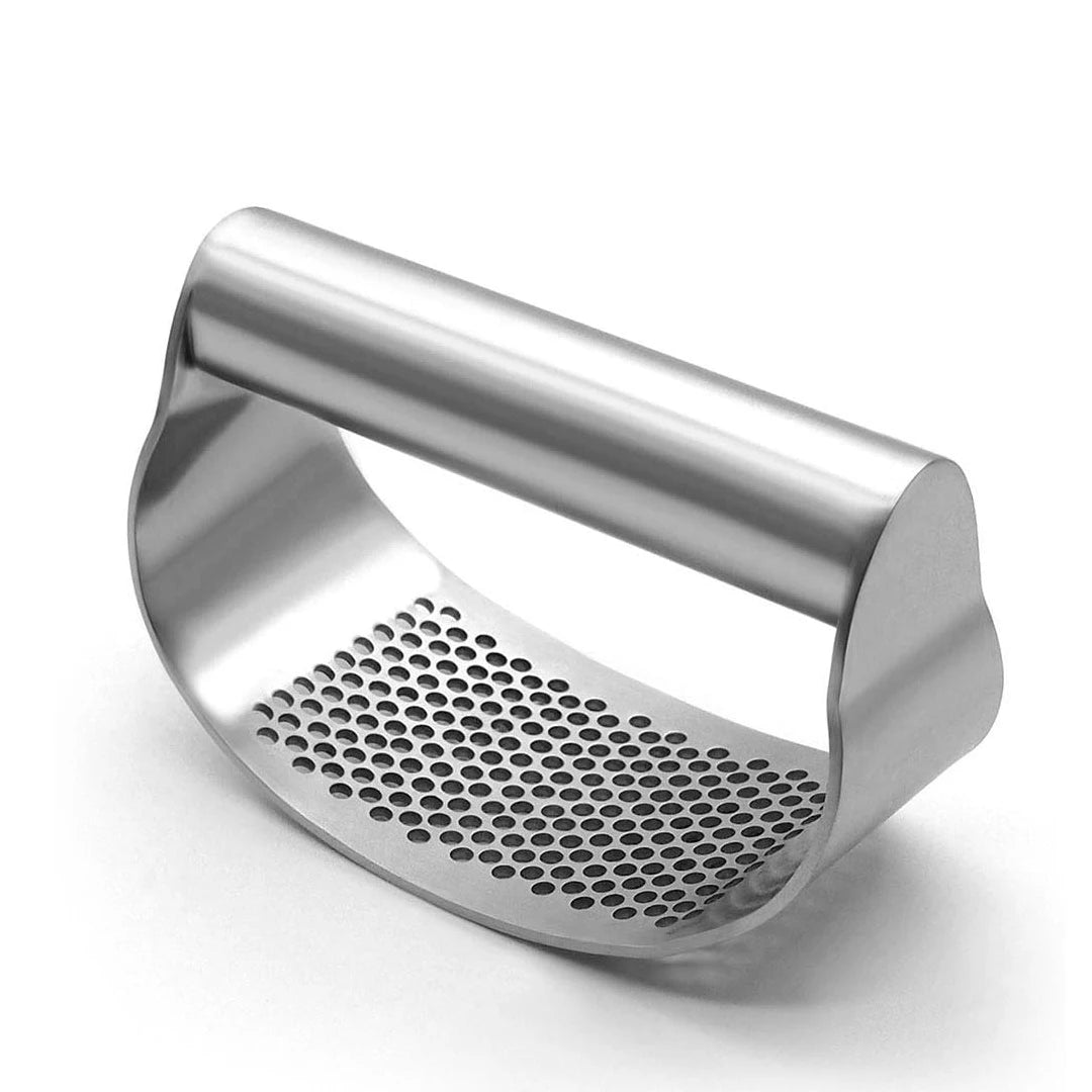 Multi-Function Manual Garlic Presser Stainless Steel Garlic Chopper with Metal Handle for Garlic Pressing