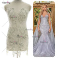 WDP-415 Formal Dresses Princess Africa Wedding Dress White Bridal Lace Bodice Rhinestone 3d Handbeaded Appliques Silver