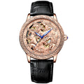KIMSDUN K-2196A Automatic Horse Hollow-carved Mechanical Watches Fashion Corium Strap Waterproof Men's Clock Open Heart Reloj