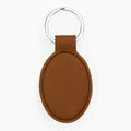 Personalized Custom Oval Pu Leather Double Side Blank Keychain Laserable Leatherette Keychain