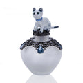 40ml Animal White Cat Frosted Oil Metal Perfume Bottle Empty Glass Essential Oil Refillable Decorative Attar Bottles #70297