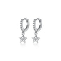 Small Cubic Zirconia Star Pendant 18K Gold Plated 925 Sterling Silver Hoops Piercing Earrings Fine Jewelry for Women